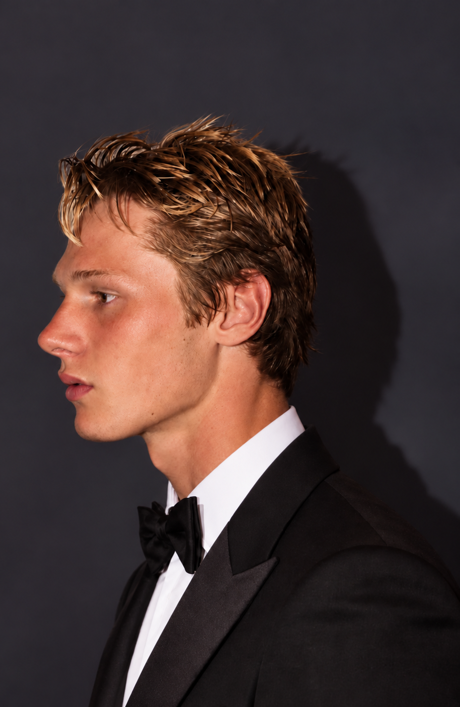 Man in a tuxedo, side profile